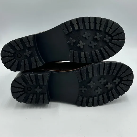 Kensie Kayla B Boot Women 8 Brown Chelsea Suede-Look Lug Sole Side Zip Ankle - Picture 9 of 10